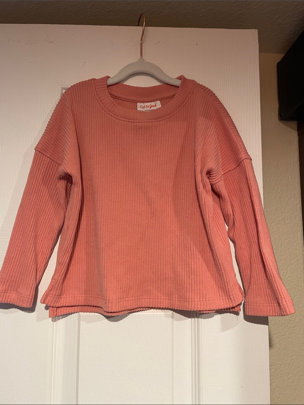 Cat & Jack Ribbed Pullover Sweatshirt in Coral